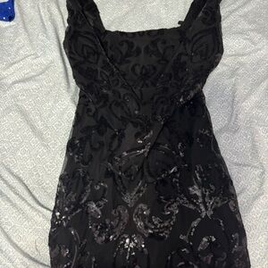 Stunning Black Sequin Evening Gown